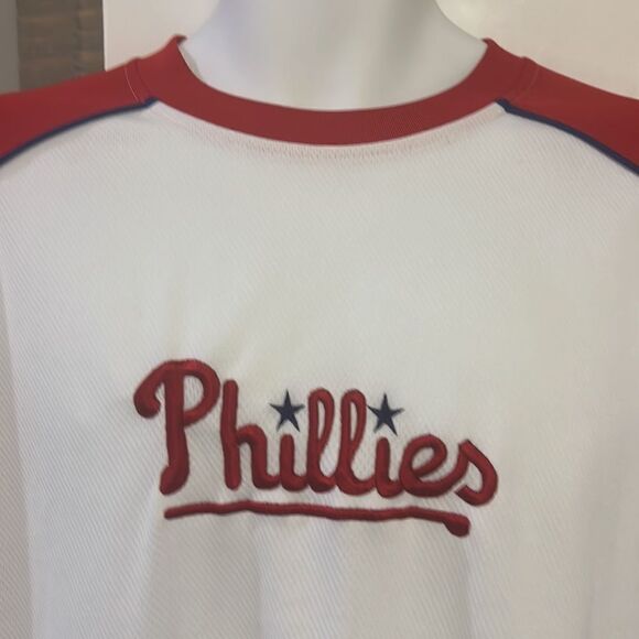 Lee Sport Men’s Red/White Mesh Drop Shoulder Phillies Jersey Shirt- XL - Picture 4 of 13